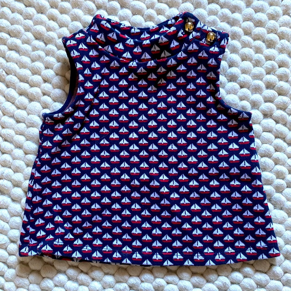 Janie and Jack Sailboat Jacquard Top 2T